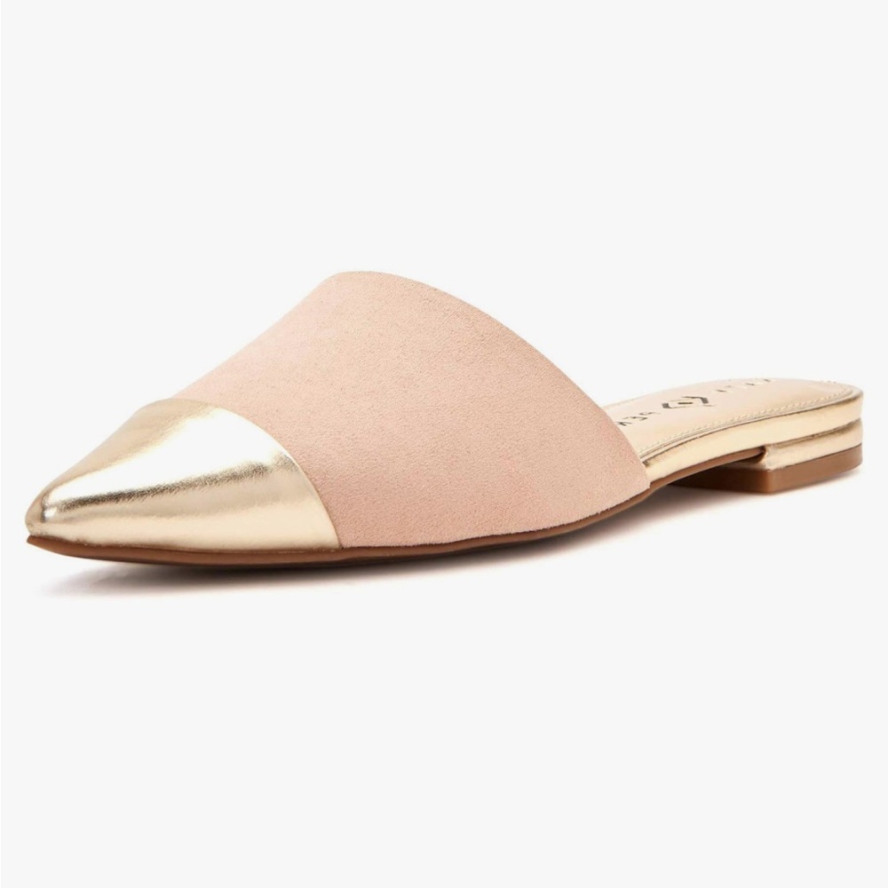 Elegant Gold and Pink Women's Mules